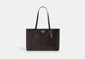 Coach Station Tote Bag in Signature Canvas in Gold/Walnut/Black