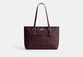 Coach Station Tote Bag in Signature Canvas in Gold/Black Currant