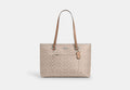 Coach Station Tote Bag in Signature Canvas in Silver/Sand/Taupe