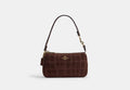 Coach Nolita 19 in crocodile-embossed suede in Gold/Maple