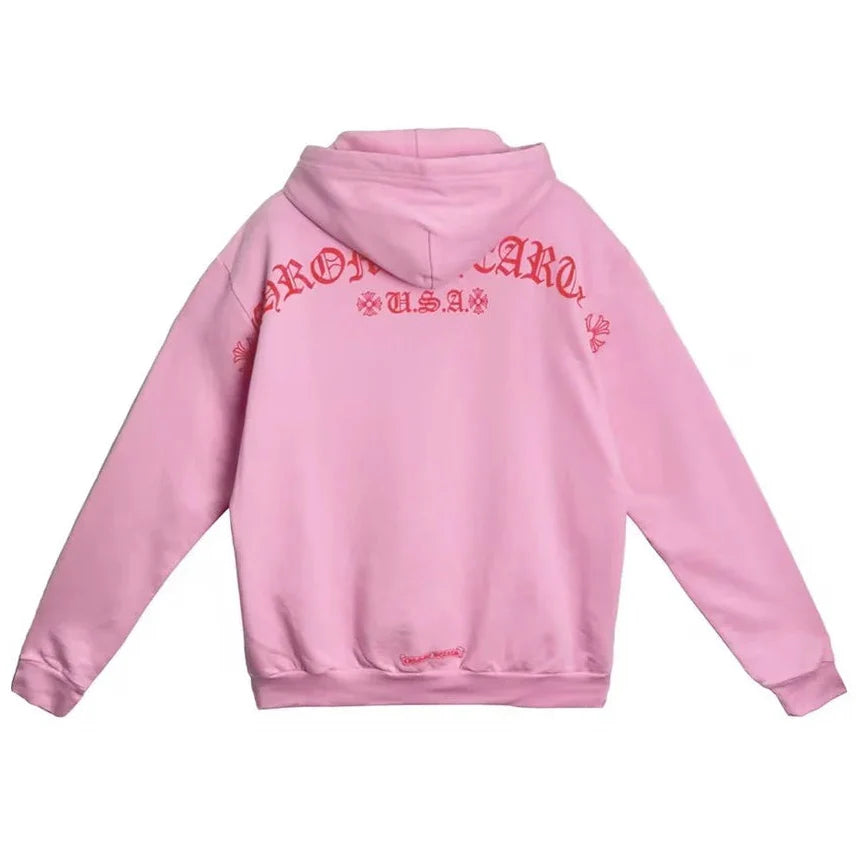 Chrome Hearts Pink Back Script Hoodie