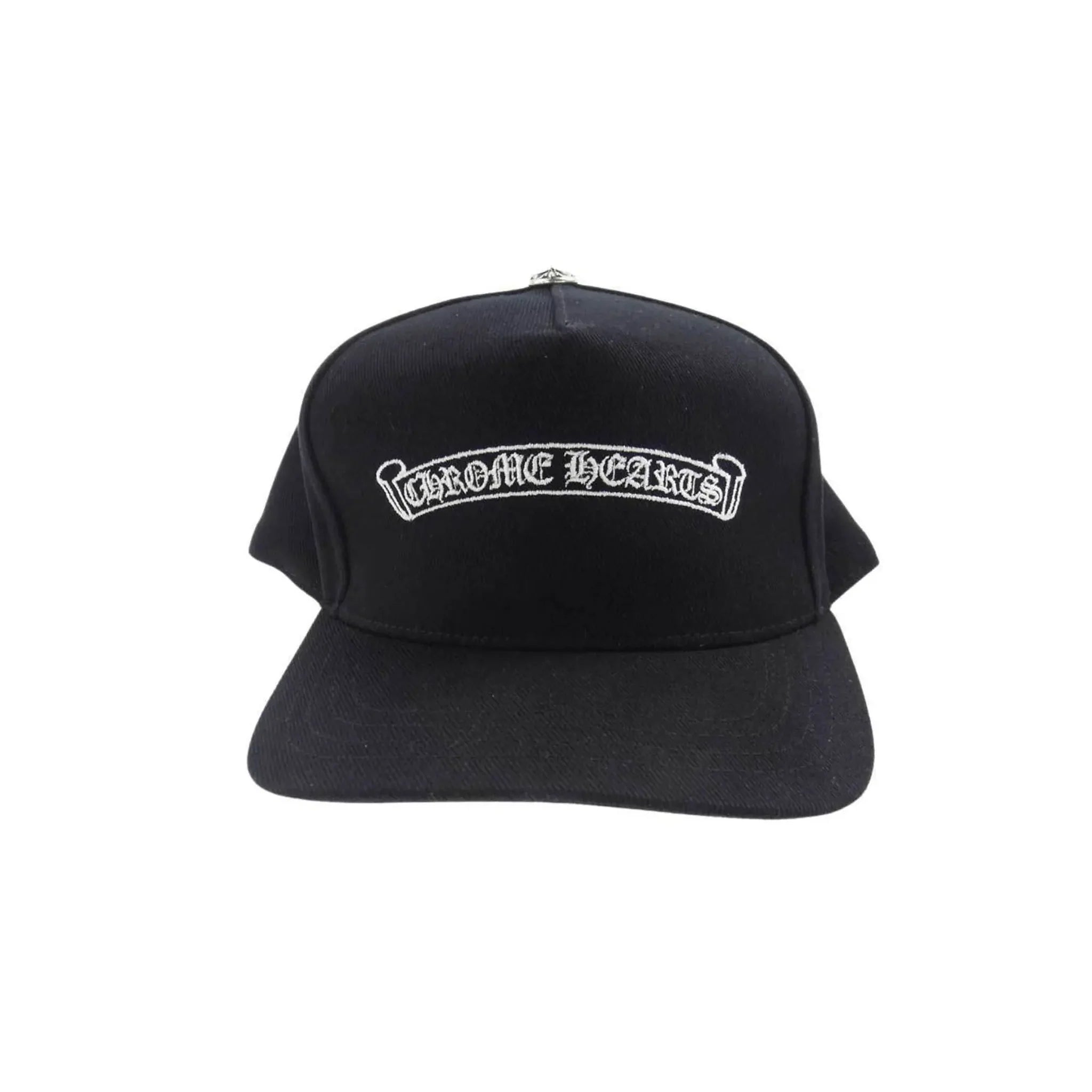 Chrome Hearts Black Scroll Logo Trucker Hat