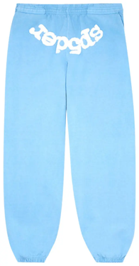 Sp5der Light Blue Logo Sweatpants