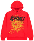 Sp5der Red Black Web Hoodie