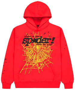 Sp5der Red Black Web Hoodie