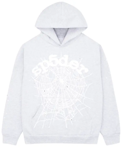 Sp5der White Tonal Web Hoodie