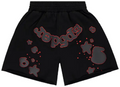 Sp5der Black Red Star Logo Shorts