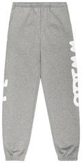Sp5der Heather Grey White Side Logo Sweatpants