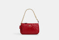 Coach Nolita 19 in Signature patent leather in Gold/Red