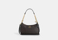 Coach Teri Shoulder Bag in Signature Canvas in Gold/Walnut/Black