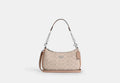Coach Teri Shoulder Bag in Signature Canvas in Silver/Sand/Taupe