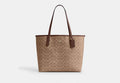 Coach City Tote Bag in Signature Canvas in Gold/Tan/Brown