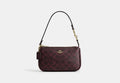 Coach Nolita 19 in Signature Canvas in Gold/Black Currant