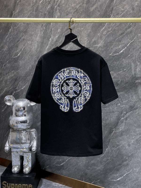 Chrome Hearts Black White Horseshoe Graphic T-Shirt