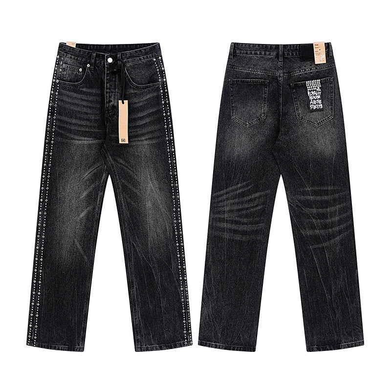 Ksubi Rhinestone-Trim Black Jeans
