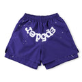 Sp5der Purple White Logo Web Shorts