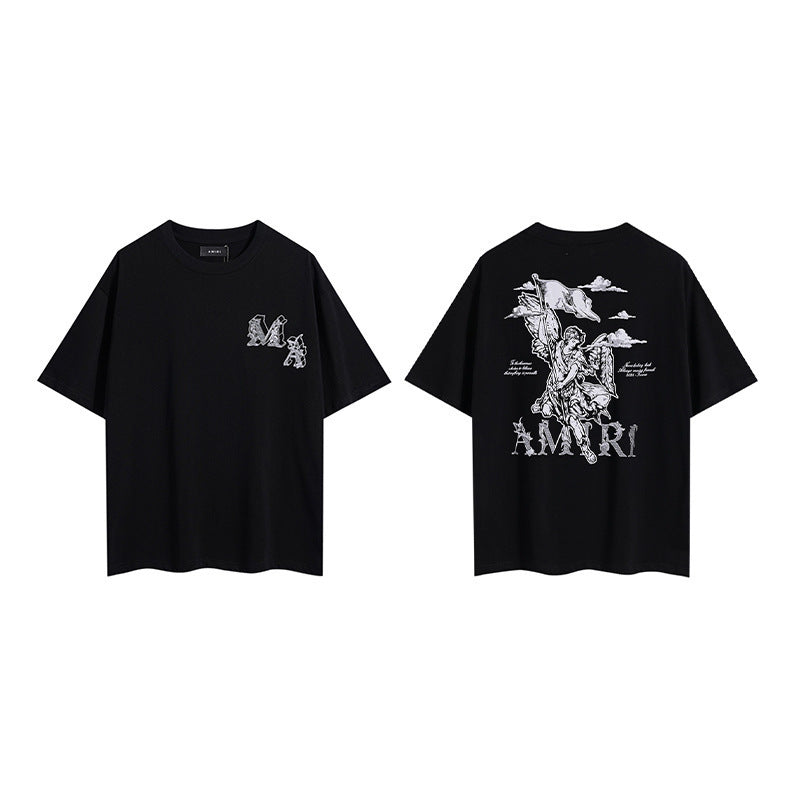 Amiri Black Front and Back Graphic T-Shirt