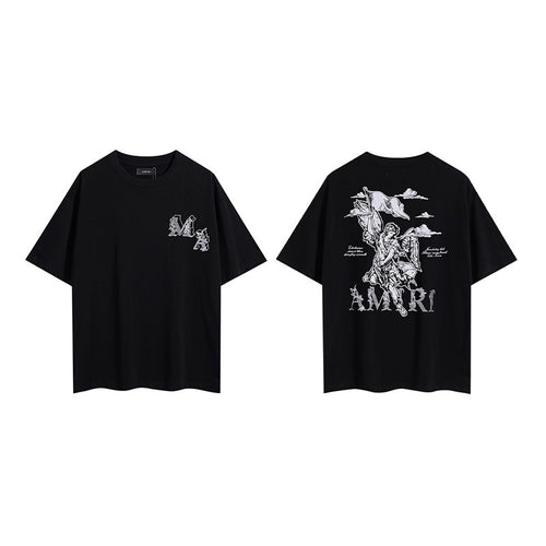 Amiri Black Front and Back Graphic T-Shirt