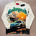 Godspeed Supercar Sunset Graphic Long Sleeve Shirt Cream