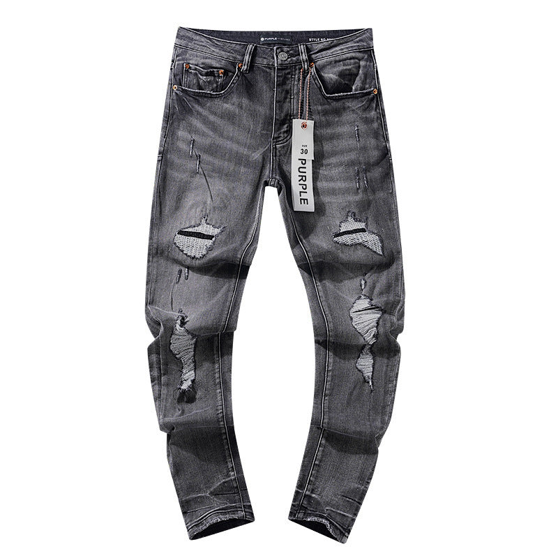 Purple Brand Distressed Charcoal Jeans