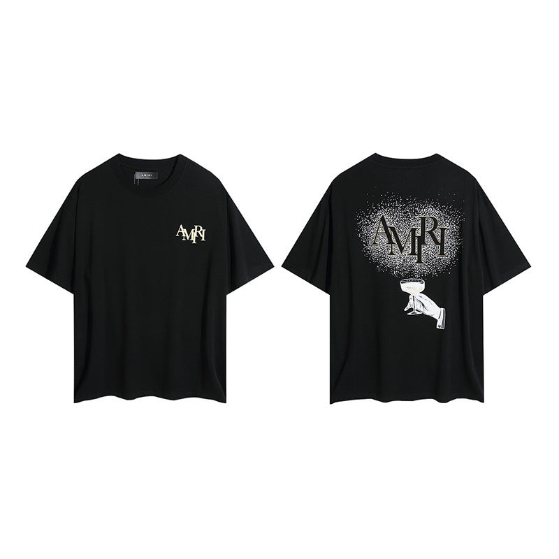 Amiri Black Front and Back Logo T-Shirt