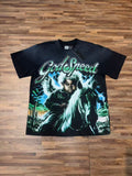 Godspeed Angel Graphic T-Shirt Black and Green