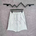 Chrome Hearts Grey White Cross Sweat Shorts