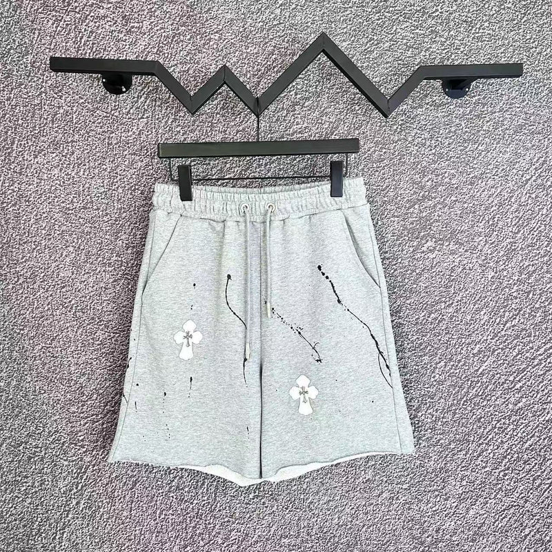 Chrome Hearts Grey White Cross Sweat Shorts