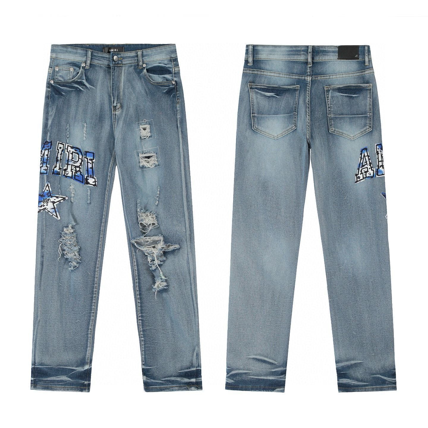 Amiri Light Blue Graphic Jeans