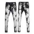 Purple Brand Black and White Paint Jeans