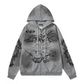 Hellstar Grey Skeleton Zip Hoodie
