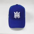 Amiri Blue Monogram Trucker Hat