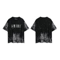 Amiri Black Front and Back Speckled T-Shirt