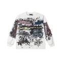 Hellstar White Black Collage Long Sleeve Shirt