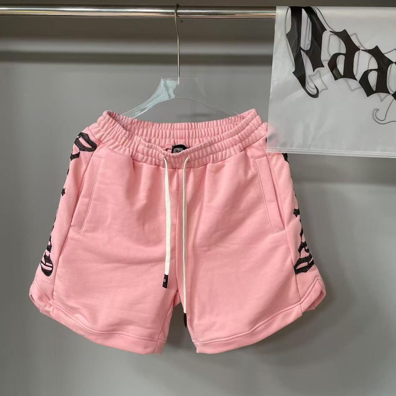 Chrome Hearts Pink Black Side Script Sweat Shorts