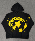 Sp5der Black Yellow Star Logo Hoodie