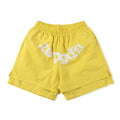 Sp5der Yellow White Logo Shorts