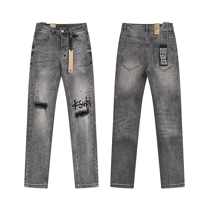 Ksubi Knee Logo Grey Jeans