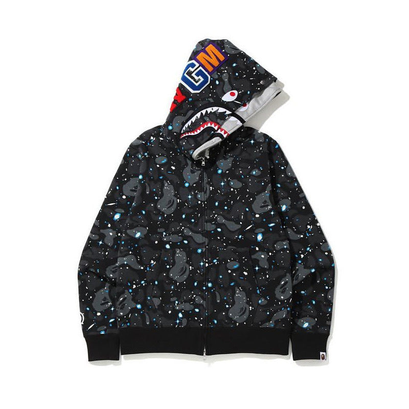 Bape Shark Full-Zip Hoodie - Black Space Camo