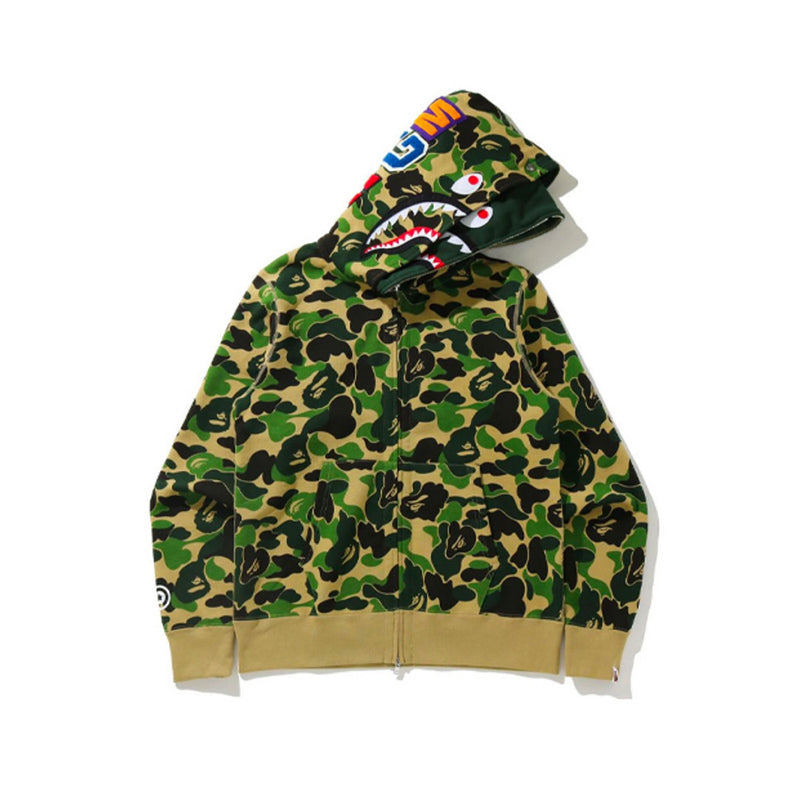 Bape Shark Full-Zip Hoodie - Green Camo