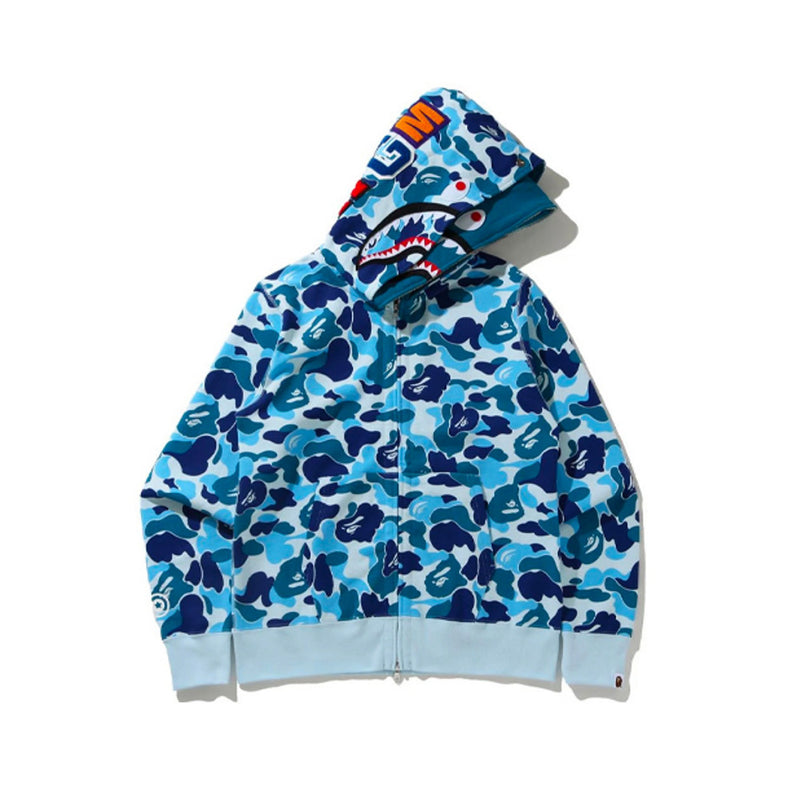 Bape Shark Full-Zip Hoodie - Aqua Camo