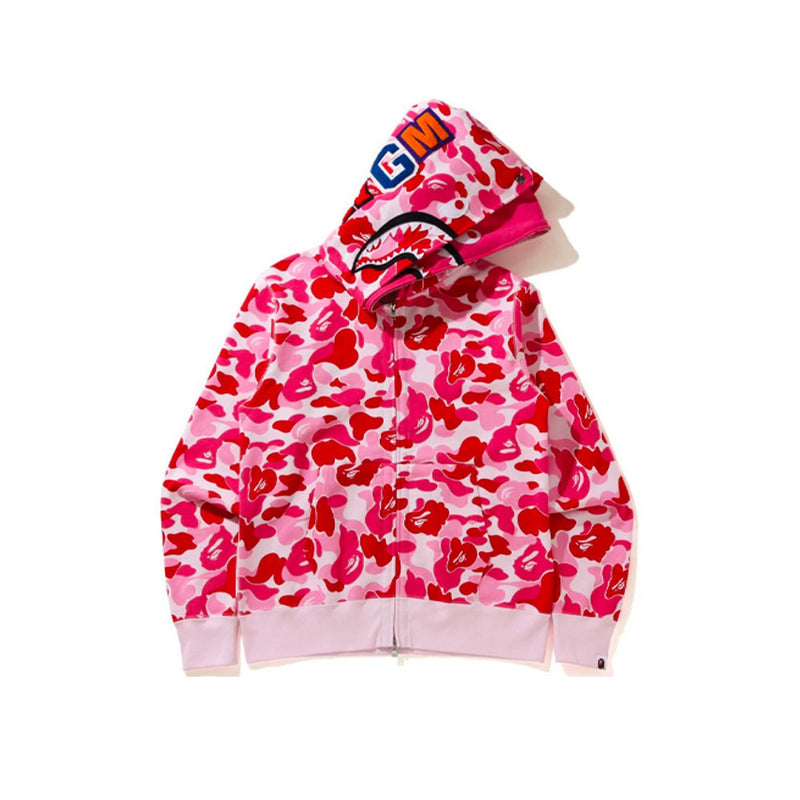 Bape Shark Full-Zip Hoodie - Pink Camo
