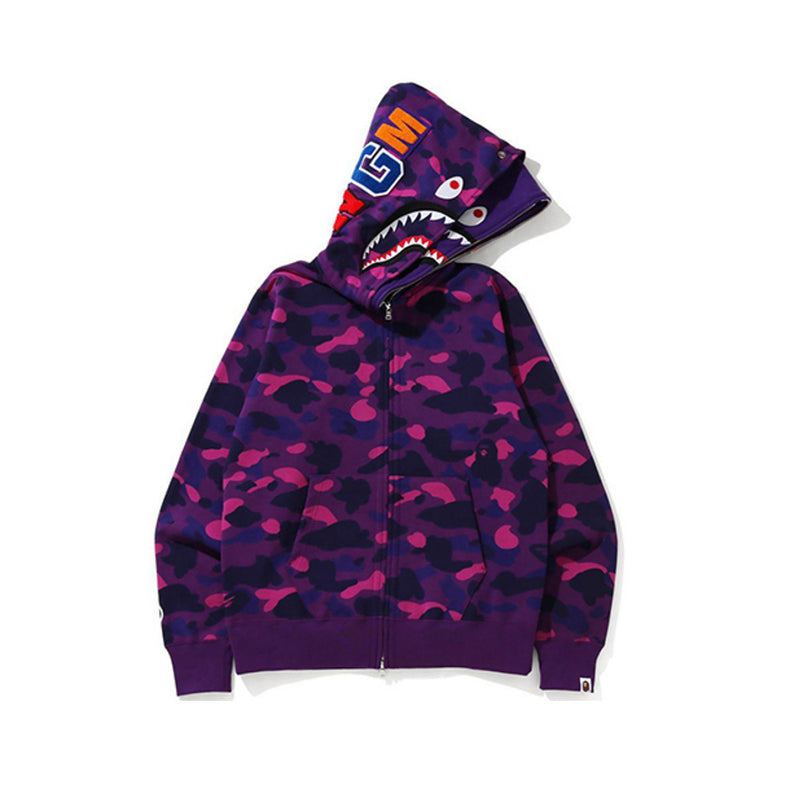 Bape Shark Full-Zip Hoodie - Purple Camo