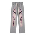 Hellstar Future Flame Sweatpants Grey & Pink