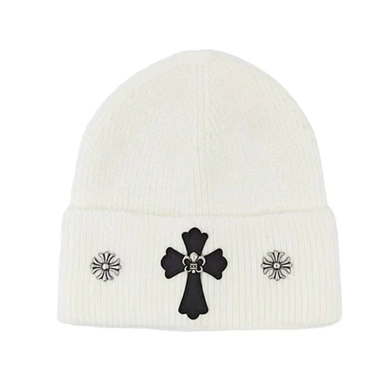 Chrome Hearts White Cross Beanie