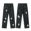 Chrome Hearts Black White Cross Jeans