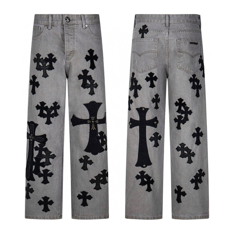 Chrome Hearts Gray Cross Jeans
