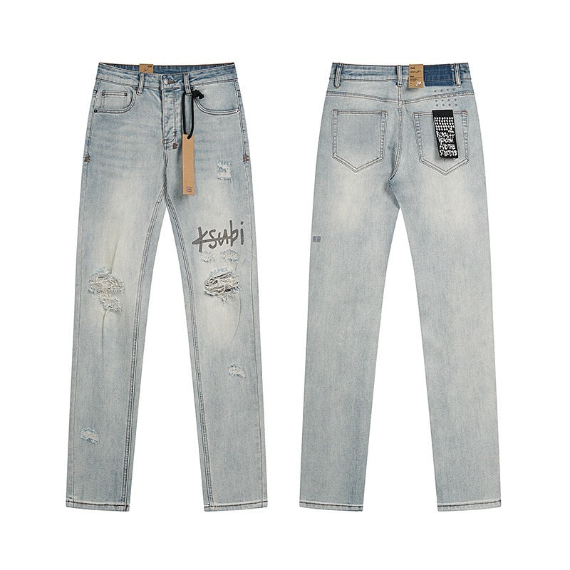 Ksubi Large Logo Light-Wash Jeans