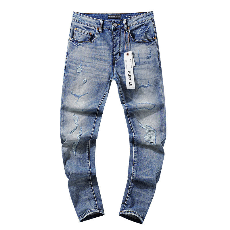 Purple Brand Distressed Light-Wash Jeans