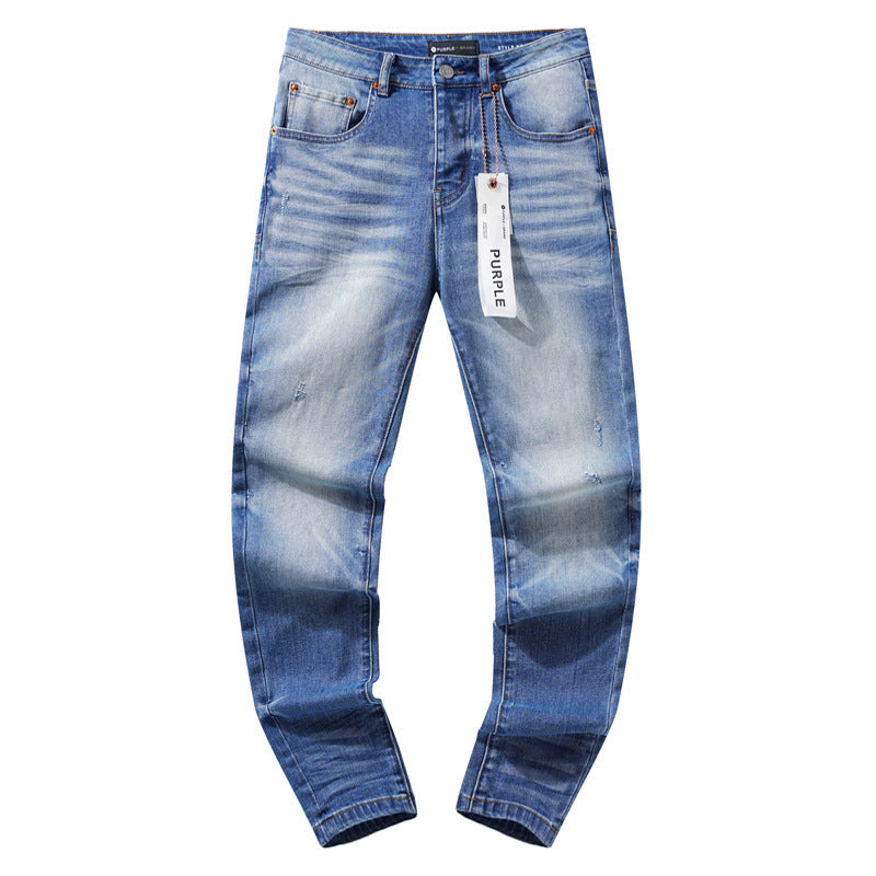 Purple Brand Light-Wash Faded Jeans